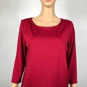 Womens Pullover Knit Blouse Cardinalred Red  K#50